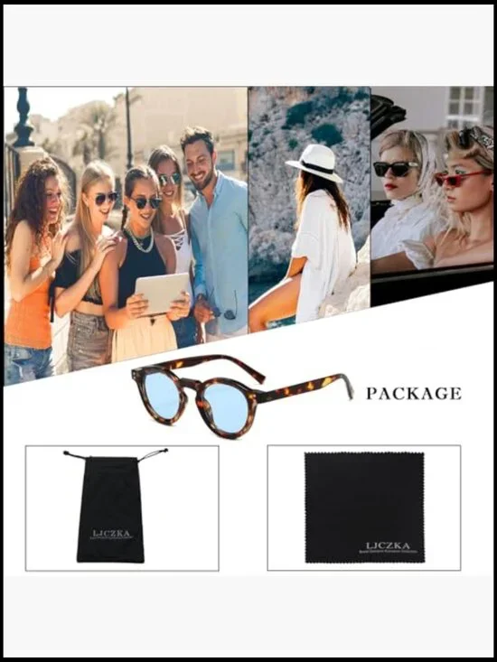 Vintage Round Sunglasses Retro Circle UV400 Protection Unisex - Picture 5 of 7